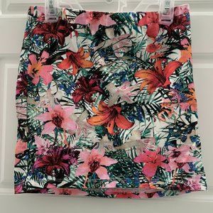 Flower Printed Mini Skirt